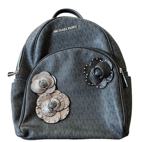 Michael Kors Abbey Medium Backpack with floral appliqués. - Picture 1 of 6